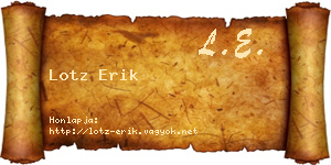 Lotz Erik névjegykártya
